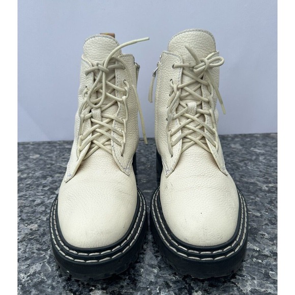 Proenza Schouler Combat Lace Up Boot Women’s Size EU 39.5 vory - Picture 3 of 16
